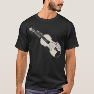 Camiseta T-shirt do preto do violino do Mo da lavanderia