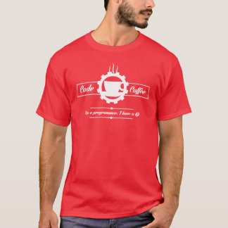 Camiseta t-shirt do programador: código e café