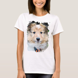 Camiseta T-Shirt do Quadro de Cachorro Engraçado