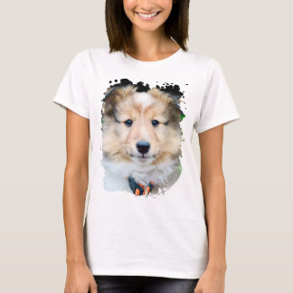 Camiseta T-Shirt do Quadro de Cachorro Engraçado