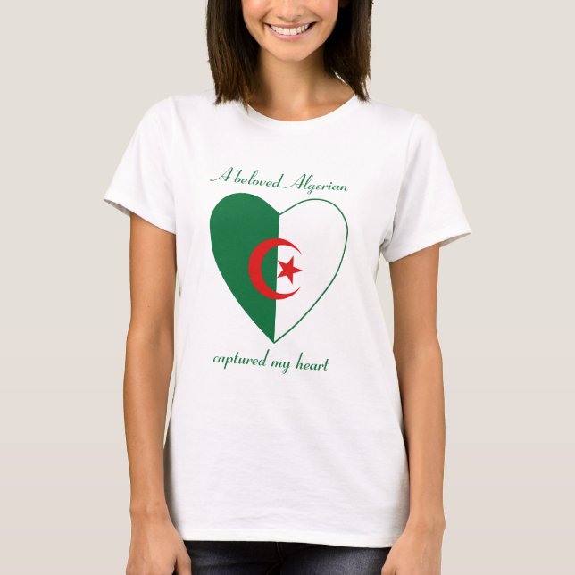 Camiseta T-shirt do querido da bandeira de Argélia (Frente)