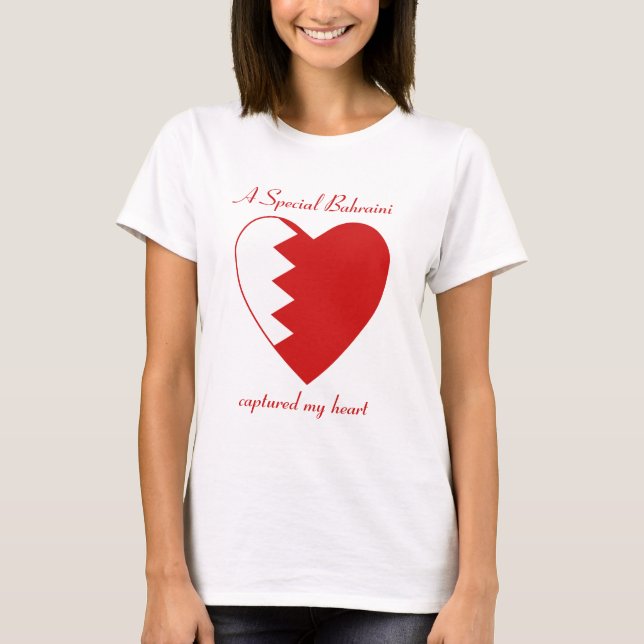 Camiseta T-shirt do querido da bandeira de Barém (Frente)