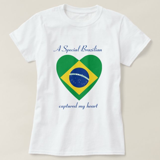 Camiseta T-shirt do querido da bandeira de Brasil (Frente do Design)