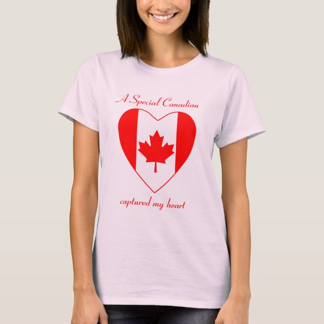 Camiseta T-shirt do querido da bandeira de Canadá (Frente)