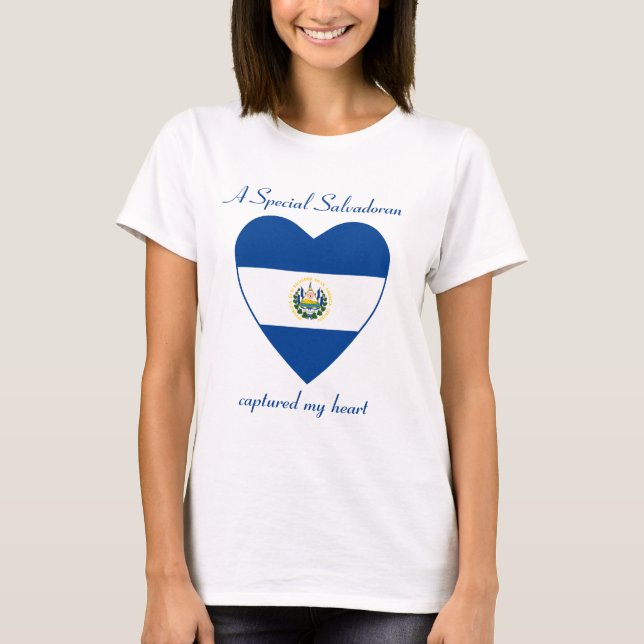 Camiseta T-shirt do querido da bandeira de El Salvador (Frente)