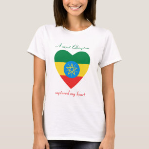 Camiseta T-shirt do querido da bandeira de Etiópia