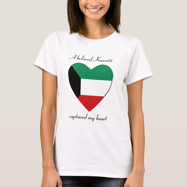 Camiseta T-shirt do querido da bandeira de Kuwait (Frente)