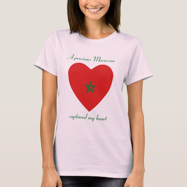Camiseta T-shirt do querido da bandeira de Marrocos (Frente)