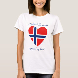 Camiseta T-shirt do querido da bandeira de Noruega