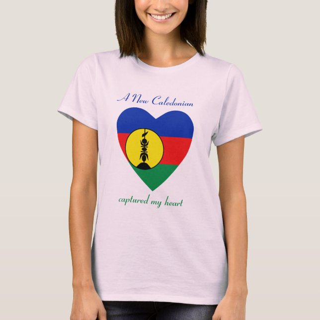 Camiseta T-shirt do querido da bandeira de Nova Caledônia (Frente)