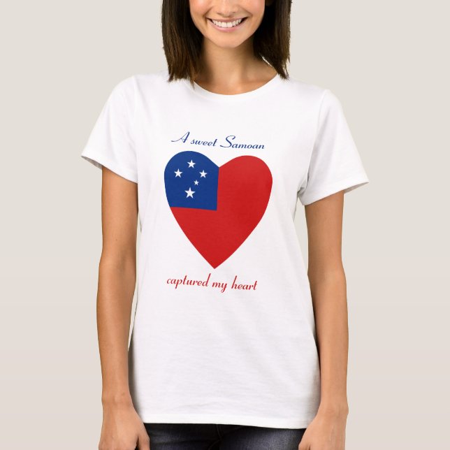 Camiseta T-shirt do querido da bandeira de Samoa (Frente)