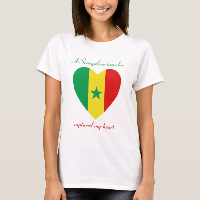 Camiseta T-shirt do querido da bandeira de Senegal (Frente)