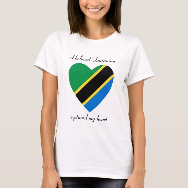 Camiseta T-shirt do querido da bandeira de Tanzânia (Frente)