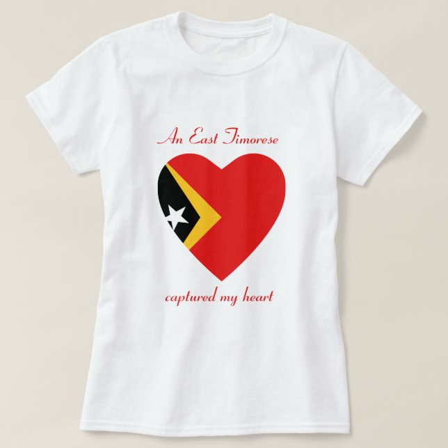 Camiseta T-shirt do querido da bandeira de Timor-Leste (Frente do Design)