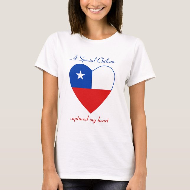 Camiseta T-shirt do querido da bandeira do Chile (Frente)