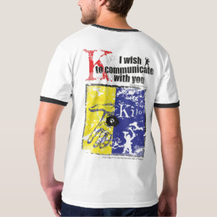 Camiseta T-shirt do quilo da bandeira "K" do ICS -