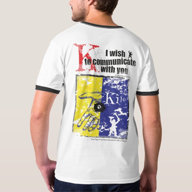 Camiseta T-shirt do quilo da bandeira "K" do ICS - (Verso)