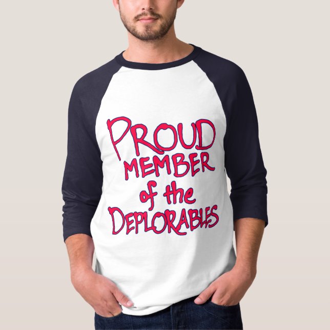 Camiseta T-shirt do Raglan de Deplorables (rotulação (Frente)