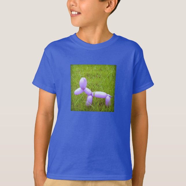 Camiseta T-shirt do Raglan do miúdo do cão do balão (Frente)
