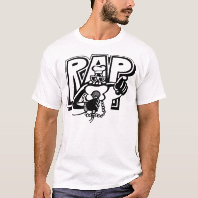 Camiseta T-shirt do rap de Recordz da chama do branco (Frente)