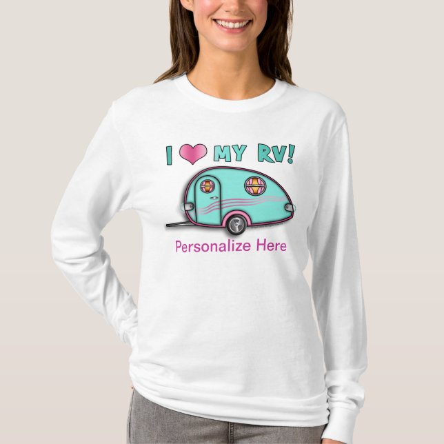 Camiseta T-SHIRT do reboque do viagem da gota rv do rasgo (Frente)