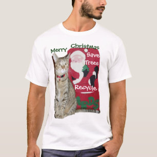 Camiseta T-shirt do reciclar do cartão de Natal
