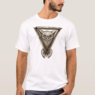 Camiseta T-shirt do retrato da coruja, ilustração abstrata