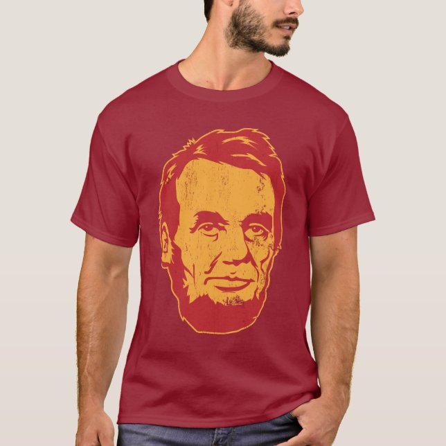 Camiseta T-shirt do retrato de Abraham Lincoln (Frente)