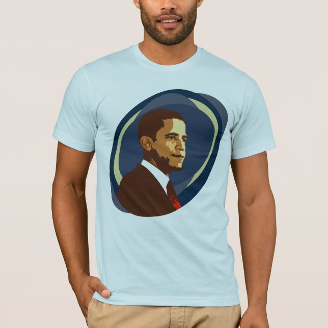 Camiseta T-shirt do retrato de Barack Obama (Frente)