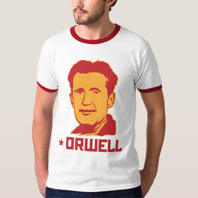 Camiseta T-shirt do retrato de George Orwell (Frente)