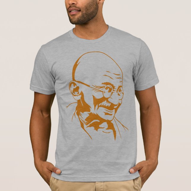 Camiseta T-shirt do retrato de Mahatma Gandhi (Frente)