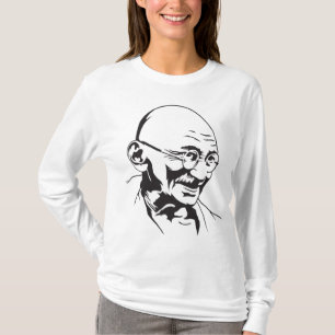 Camiseta T-shirt do retrato de Mahatma Gandhi