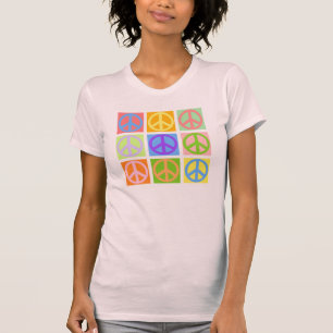 Camiseta T-shirt do rosa do sinal de paz - MAIS colore