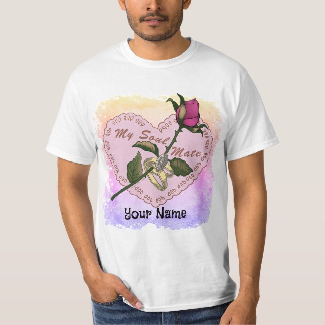 Camiseta t-shirt do rosa do Soul Mate Rings (Frente)