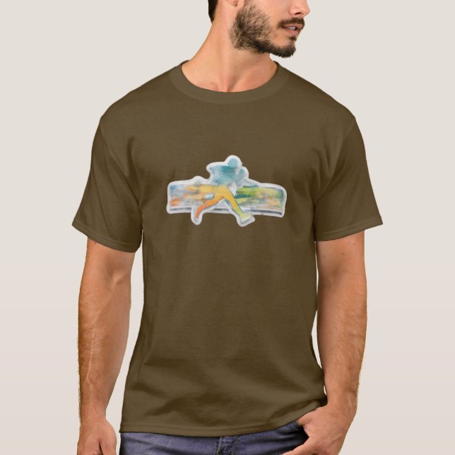 Camiseta T-Shirt do Runner de Aquarela (Frente)