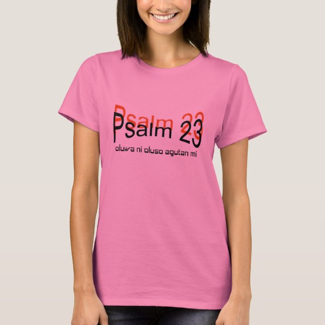 Camiseta T-shirt do salmo 23 (língua de yoruba) (Frente)