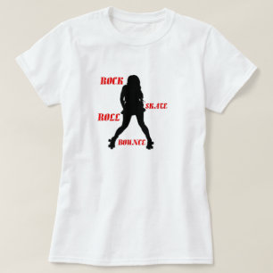Camiseta T-shirt do salto do rolo do skate da rocha das