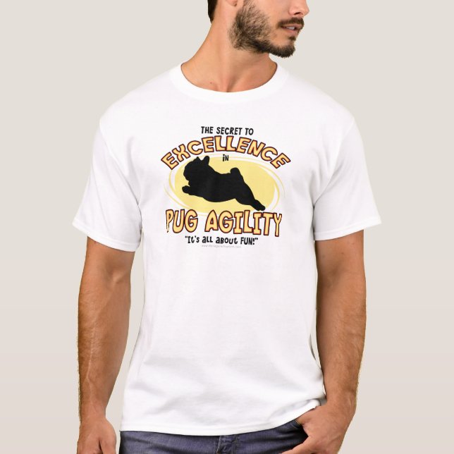 Camiseta T-shirt do segredo do Pug da agilidade (Frente)
