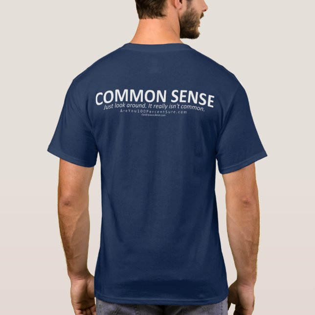 Camiseta T-shirt do senso comum (para BG escura, parte (Verso)