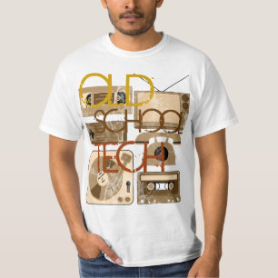 Camiseta T-shirt do Sepia 80s da tecnologia da velha escola