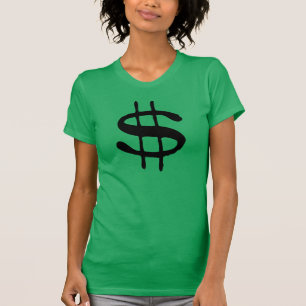 Camiseta T-shirt do sinal de dólar do dinheiro