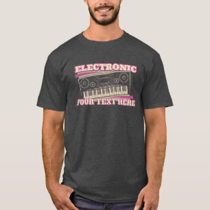 Camiseta T-Shirt do Sintetizador Eletrônico com Texto Perso