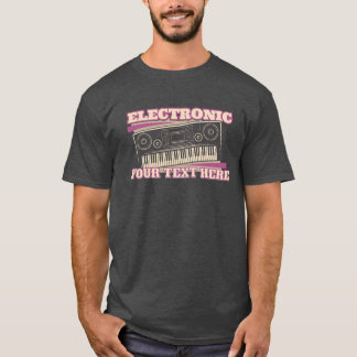 Camiseta T-Shirt do Sintetizador Eletrônico com Texto Perso