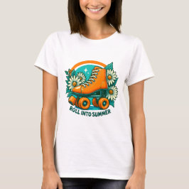 Camiseta T-shirt do Skate do cilindro retrô "Roll In Summer
