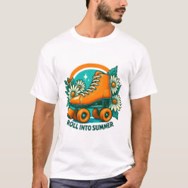 Camiseta T-shirt do Skate do cilindro retrô "Roll In Summer