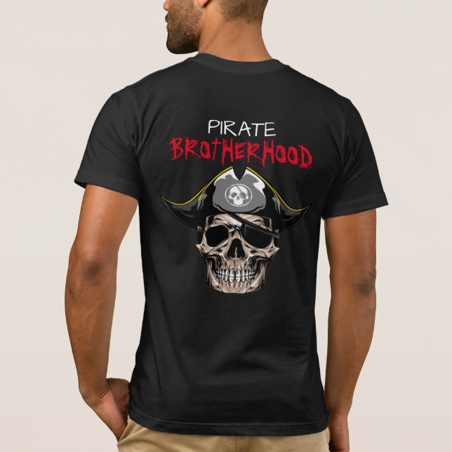 Camiseta T-Shirt do SKULL Adulto do Partido Pirata (Verso)