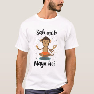 Camiseta T-shirt do slogan da meditação do Hindi de Hai d