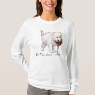 Camiseta T-shirt do snobe do gato do vinho tinto