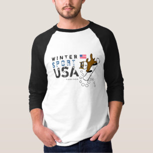 Camiseta T-shirt do Snowboard do cão da equipe dos EUA do