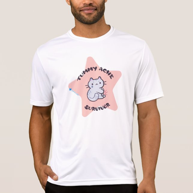 Camiseta t-shirt do sobrevivente da dor de barriga (Frente)